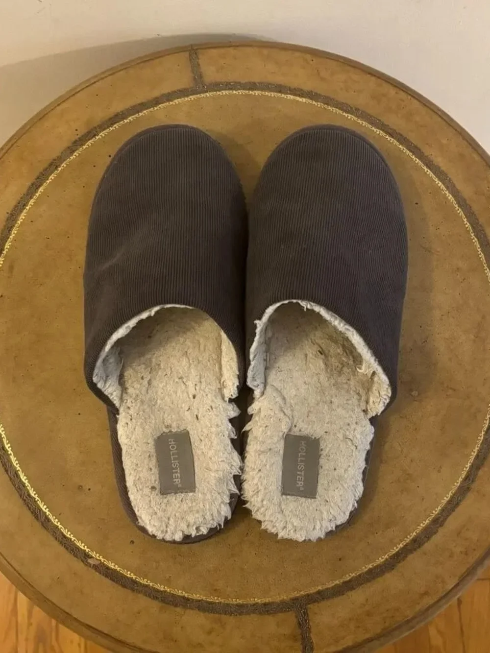 Hollister Men's Slip-On Corduroy Slippers - Dark Gray